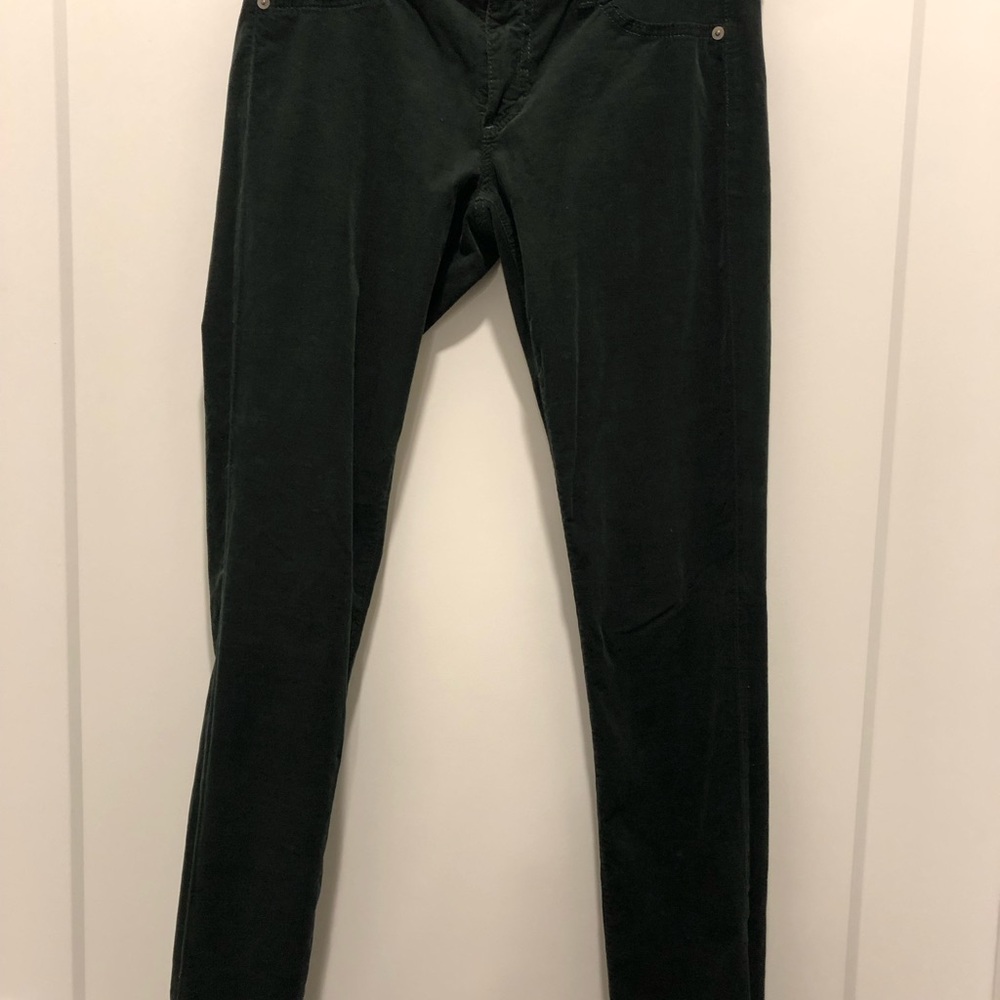 Ag Adriano Goldschmied Skinny Green Corduroy Pants Modern Fit